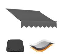 Toile d'auvent de rechange pour parasol de terrasse, couverture résistante aux UV et imperméable pour jardin, balcon, terrasse, abri solaire extérieur, 2/3/4/5 m, gris/beige (4 x 1,5 m)