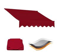 Toile d'auvent de rechange pour parasol de terrasse, résistante aux UV, pour extérieur, jardin, balcon, terrasse, 2/3/4/5 m, gris/beige (4,9 x 1,5 m)