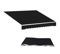 Toile d'auvent imperméable pour balcon, fenêtre, porte - Noir - 400 x 300 cm