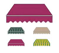 Toile d'auvent rétractable - 3,5 x 3/4 x 3/5 x 3 m - Matériau de rechange pour auvent de balcon, toile de pare-soleil - Cantonnière manuelle (rose, 4,5 x 2,5 m)