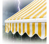 Toile D'Auvent Tissu De Rechange Rétractable, 500x250cm 400x200cm 300x150cm Tissu De Remplacement pour Auvent Imperméable pour Patio Pont (sans Cadre)(Yellow/White Stripes,200x150cm)