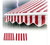 Toile D'Auvent Tissu De Rechange Rétractable, Tissu De Remplacement pour Auvent Imperméable 500x250cm 400x200cm 300x150cm 250x200cm pour Extérieur Patio Pont (sans Cadre)(Red/White Stripes,200x150cm)