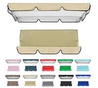 Toile de Balancelle de Jardin avec Toit et Coussin,Toit De Rechange pour Balancelle Balançoire De Jardin 2-3 Places,Impermeable Couverture Auvent pour Jardins Batt,Beige-164 * 114 * 15cm