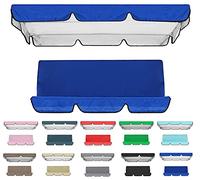 Toile de Balancelle de Jardin avec Toit et Coussin,Toit De Rechange pour Balancelle Balançoire De Jardin 2-3 Places,Impermeable Couverture Auvent pour Jardins Batt,Bleu-190 * 132 * 15cm