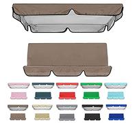 Toile de Balancelle de Jardin avec Toit et Coussin,Toit De Rechange pour Balancelle Balançoire De Jardin 2-3 Places,Impermeable Couverture Auvent pour Jardins Batt,Brun-164 * 114 * 15cm