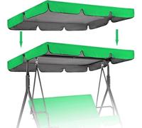 Toile De Balancelle Jardin 2 Und 3 Places Imperméable Toit Rechange Pour Convient Aux Terrasses Extérieures Protection UV(Green,190*132*15cm)