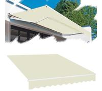 Toile de balcon imperméable rétractable tissu extérieur de rechange couverture d'ombrage toile de voile 13 x 11,5 pieds (4 x 3,5 m) pour la protection solaire et la durabilité