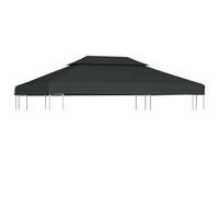 Toile de belvédère 2 Niveaux 310 g/m² 4x3 m Anthracite, Vie en extérieur, Structures extérieures, Accessoires pour auvents & abris, Bâches de auvents & abris, Anthracite, (Poids 4.9KG)