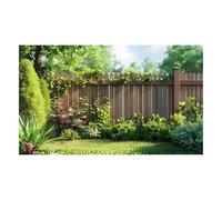 Toile de de clôture de jardin 210 x 150 cm | 4 trous avec corde de 10 m en polyester | Paravent d' en bois de verdure pour décoration de fête d'anniversaire, accessoires muraux photo