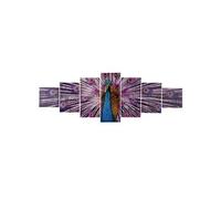 Toile de décoration murale, tableau T375 XL en 7 parties 245x87cm Paon