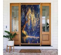 Toile de fond 3D avec effet visuel 3D Forest Cr coration de porte arrière - Panneau de porche pour fête de vacances, fond de cabine photo, utilisation en intérieur et en extérieur - Taille