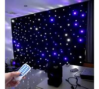 Toile de fond à LED avec télécommande, 60 modes, lumières bleues et blanches à intensité variable, toile de fond polyvalente pour théâtre, émissions de télévision, festivals, 3 m x 6 m