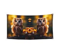 Toile de fond à suspendre avec imprimé hibou mignon pour fête, décoration intérieure ou extérieure pour événements festifs