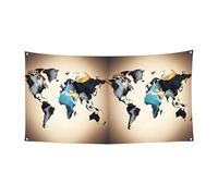Toile de fond abstraite à suspendre avec carte du monde pour fête, décoration intérieure et extérieure pour événements festifs
