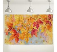 Toile de fond aquarelle feuilles d'automne, scène naturelle d'automne, décorations saisonnières pour Thanksgiving et fêtes de récolte, idéale pour une utilisation en intérieur/extérieur, 180 x 109 cm