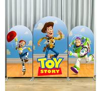 Toile de fond arche Toy Story Buzz Lightyear pour décoration de fête d'anniversaire d'enfants, fond photographique mural, fournitures pour baby shower A