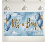 Toile de fond avec ballons « It's a Boy » - Décorations de fête prénatale - Pour fête prénatale - Fournitures d'événements de révélation du sexe - 180 x 109 cm