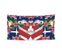 Toile de fond avec drapeau des îles Turques et Caïques Map03 - Décoration d'intérieur - Grande bannière pour joyeux Noël - À suspendre pour les fêtes de fin d'année