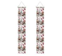 Toile de fond avec inscription Love Paris Tower Coffee Wine Perfume Bicycle Heart Print Decor Banner Congrats Door Suitable Indoor Outdoor Use Easy Installation