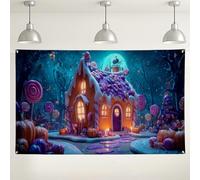Toile de fond Candy Winter Wonderland, décoration fantastique pour fêtes, arrière-plan coloré intérieur/extérieur pour photographie d'événements de vacances, 180 x 109 cm