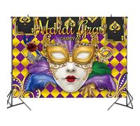 Toile de Fond Carnaval XNAUVOI Décoration de Fête de Carnaval Bannière Carnaval Thème Toile de Fond Photo Carnaval Accessoires de Photomaton pour Anniversaire, Bal de Maquillage