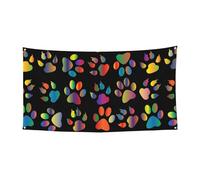 Toile de fond colorée en forme de patte de chien pour décoration d'intérieur, grande bannière pour joyeux Noël à suspendre pour les fêtes de fin d'année