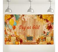 Toile de fond d'automne pour révélation du sexe du garçon ou de la fille, décorations de fête rustiques, fond photo saisonnier pour événements de fête prénatale, fournitures de fête de Thanksgiving