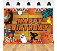 Toile de fond de basket-ball, pour fan de basket-ball, pour fête d'anniversaire, pour les fans de basket-ball, pour garçon (1,5 x 1 cm)