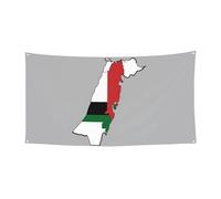 Toile de fond de fête avec drapeau de l'État de Palestine 03 - Grande bannière pour joyeux Noël - À suspendre pour les fêtes de fin d'année