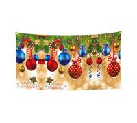 Toile de fond de fête d'intérieur avec impression Merry Christmas - Grande bannière pour joyeux Noël - Fond à suspendre pour les fêtes de fin d'année