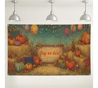 Toile de fond de fête en forme de citrouille d'automne, décorations vintage pour festival de récolte, thème forêt, arrière-plan de photographie intérieur/extérieur pour événements de révélation du