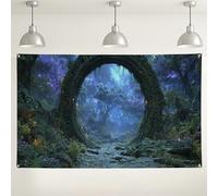 Toile de fond de forêt enchantée, scène de nature mystique pour fêtes fantastiques, arrière-plan de photographie en plein air pour événements et célébrations 180 x 109 cm