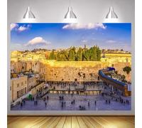 Toile de Fond de Jérusalem, Mur Occidental, Ville Historique, Ancienne, Mur des lamentations, Tour, Monument de la Ville de David, Photographie d'arrière-Plan 240cmx180cm