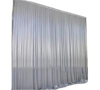Toile De Fond De Mariage Décoration De Mariage, Grands Événements, Toile Fond, Rideau Fête, Tissu en Soie Glacée, Panneaux, Rideaux Suspendus(Silver,H2xL2M)