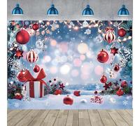 Toile de fond de Noël « Merry Christmas Snowflake Wonderland » pour photographie d'hiver, Noël, Nouvel An, fêtes de famille, décorations de fête (2,4 x 1,8 m : 243,8 x 182,9 cm)