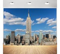 Toile de fond de paysage urbain de New York - Gratte-ciel - Bâtiments modernes - Paysage urbain de New York - Décoration d'intérieur - 1,8 x 1,2 m