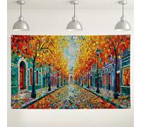Toile de fond de rue mosaïque d'automne, décoration d'automne texturée et colorée, fond de photographie d'intérieur et d'extérieur, saison des récoltes, événements de fête 180 x 109 cm