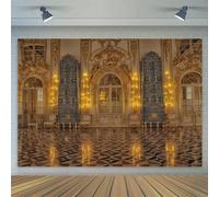 Toile de Fond de Saint-PÉTERSBOURG Russie Intérieur du musée du Palais Catherine Gold Tube Décor de fête d'anniversaire Affiche Fond de Photographie 210cmx150cm