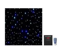 Toile de Fond de scène à lumière étoilée LED Blanche et Bleue, Rideau de Ciel étoilé Pliable, contrôleur DMX512 et télécommande, for Mariage, fête, Spectacle de Club, Fond de scène(4m*6m)