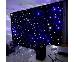 Toile De Fond De Scène LED Tissu Ciel Étoilé en Velours Pliable, 4 Modes, Contrôleur + Télécommande, Rallonge De 10 M, Densité De Perles De Lampe : 20 Pièces/㎡,N(Size:3×2m)