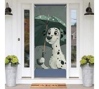 Toile de fond décorative pour porte d'entrée, jardin, cour, terrasse, fête d'anniversaire Motif chien avec parapluie, 180 x 89 cm