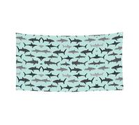 Toile de fond d'intérieur avec imprimé requin, grande bannière pour joyeux Noël à suspendre pour les fêtes de fin d'année