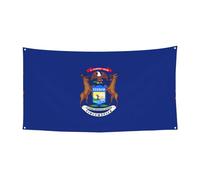 Toile de fond d'intérieur imprimée drapeau de l'État du Michigan, grande bannière pour joyeux Noël à suspendre pour les fêtes de fin d'année