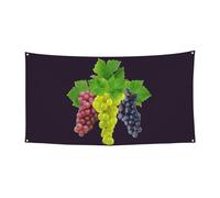 Toile de fond d'intérieur imprimée raisin, grande bannière pour joyeux Noël à suspendre pour les fêtes de fin d'année