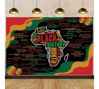 Toile de fond du mois de l'histoire des Noirs - 2,4 x 1,8 m - Pour fête de vacances afro-américaines - Toile de fond pour photographie - Pour la maison - Affiche de l'histoire des Noirs - Fournitures