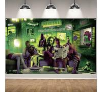 Toile de Fond effrayante effrayante pour Photo d'halloween Classique du Film Beetlejuice Bannière d'horreur Décorations et Fournitures pour la Maison - 180 x 109 cm