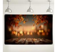 Toile de fond en bois rustique avec effet halo pour photographie, décorations de fête d'automne, utilisation saisonnière intérieur/extérieur, 180 x 109 cm