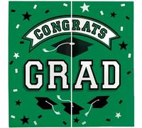 Toile de Fond en Plastique Vert de qualité supérieure « Congrats Grade » - 165,1 x 165,1 cm (1 lot) - Ensemble de décoration de fête de Remise de diplôme - Design Audacieux Unique - Parfait pour