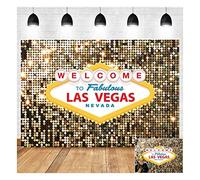 Toile de Fond en Polyester avec Inscription « Welcome to Las Vegas » - 2,4 x 1,8 m