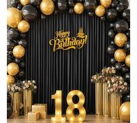 Toile de Fond en Polyester Infroissable pour fêtes, Mariages, Anniversaire, Photographie, 3 x 3 m, Noir